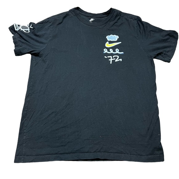 Nike Men's Size Large Doodleglyph T-Shirt Crew Black Short Sleeve 100% Cotton - Picture 1 of 9